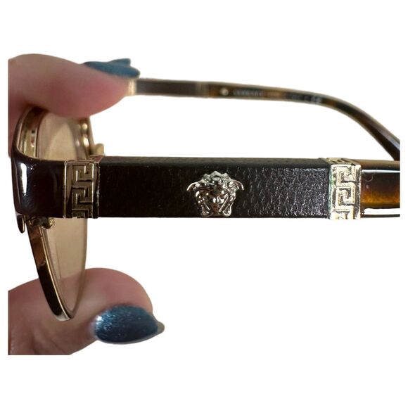 Versace 1233 Brown Gold Tortoise Shell Eyeglasses Frames Vision - Needs Lenses - Picture 8 of 10